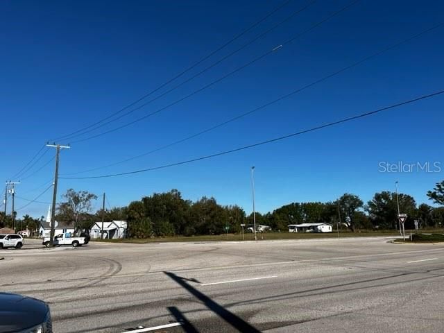 View south on US17 toward SR74.  Subject property on the left.  Lander Place is street on middle left edge.