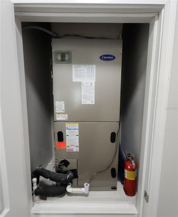 Air handler in hallway