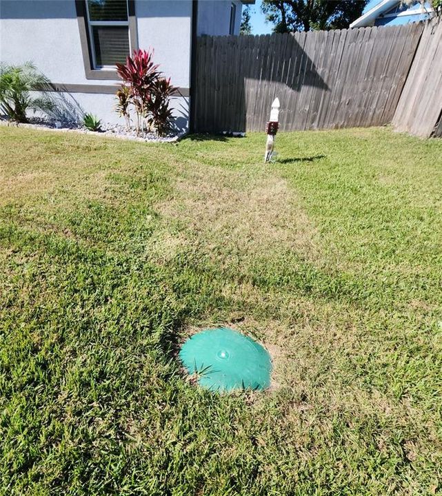 Septic tank in front yard