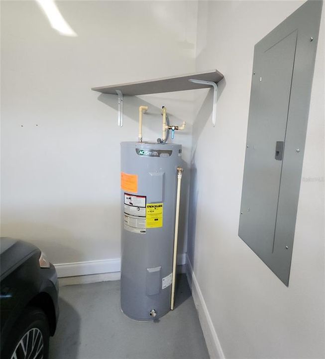 Water heater in garage