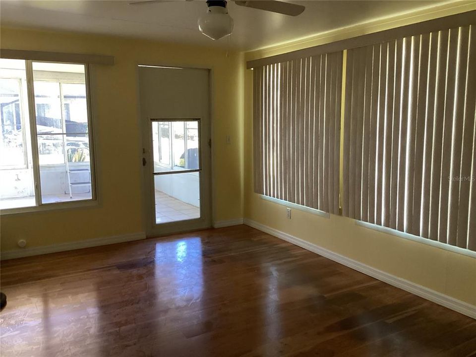 Covered back patio with wall AC Unit