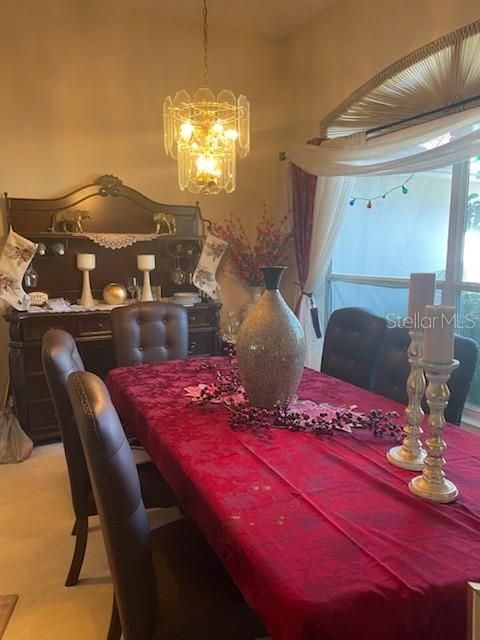 Formal dining room with huge arch windows