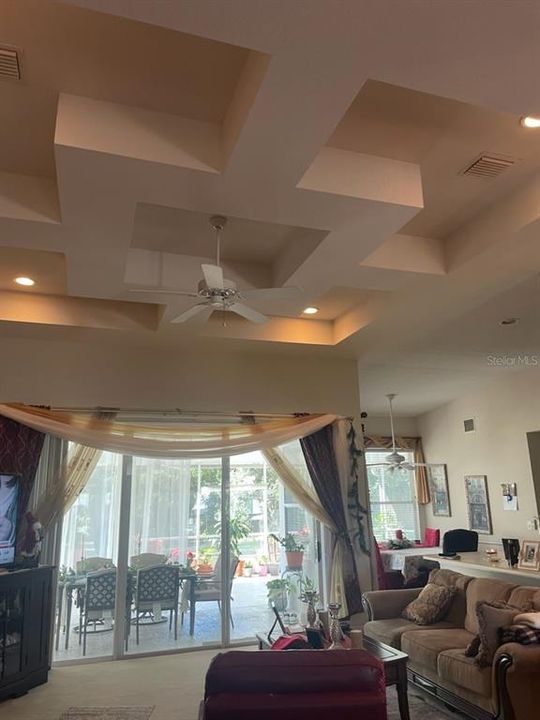 Check out the beautiful ceilings with recessed lights with an architectural flair