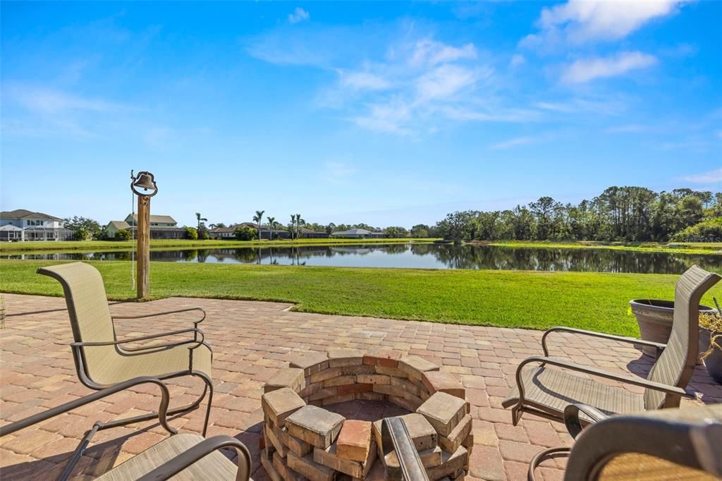 Paver area overlooking lake view