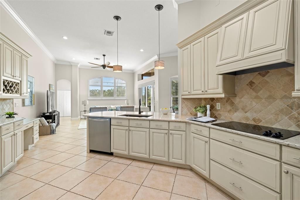 Kitchen overlooking living room