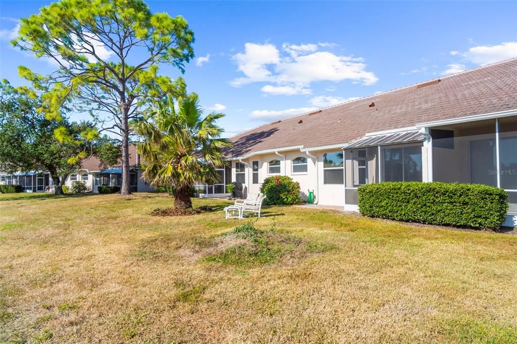 Lanai, exterior patio and back of villa view