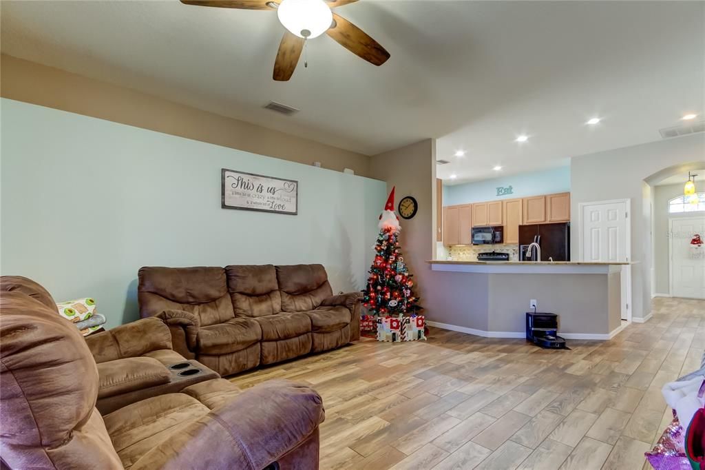 spacious family room