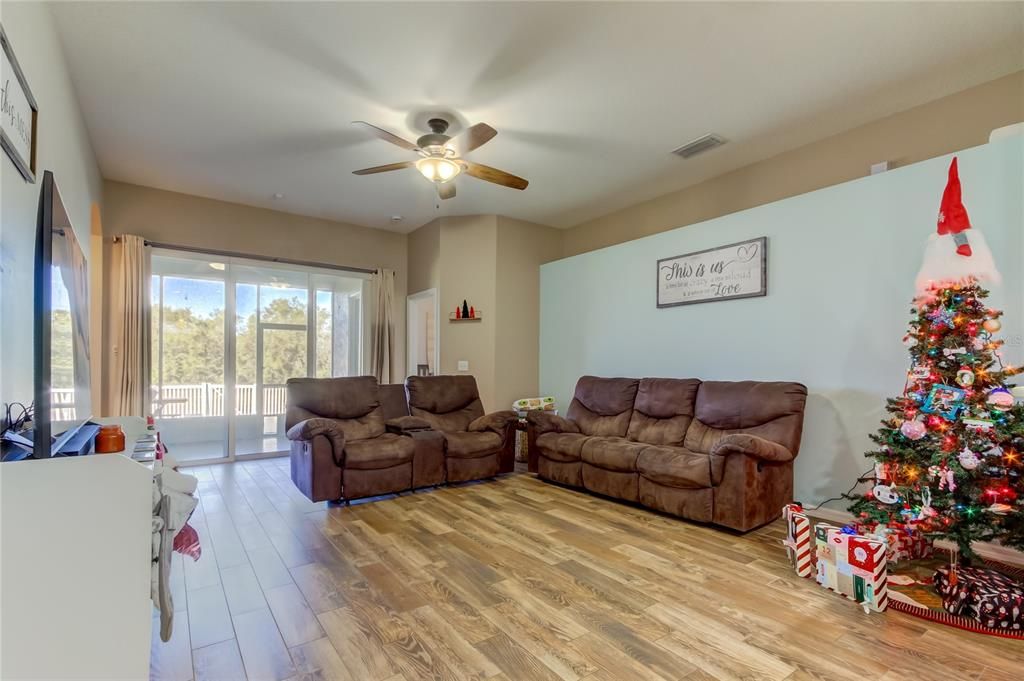 spacious family room