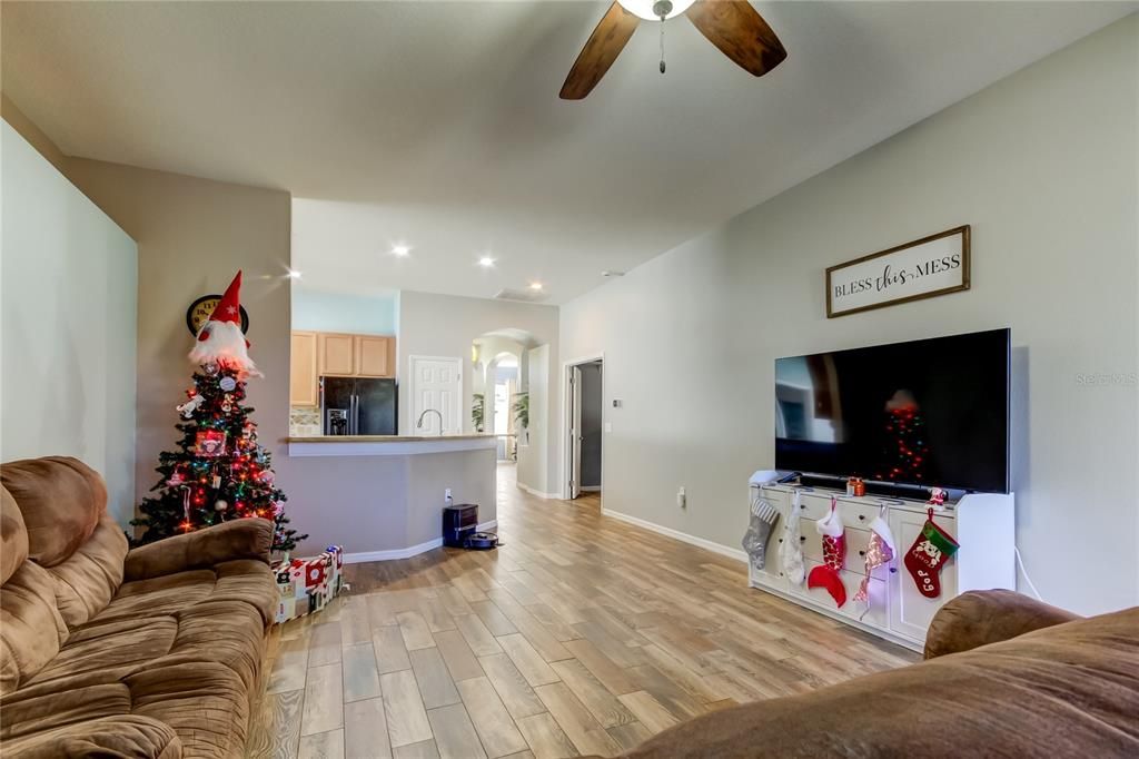 spacious family room