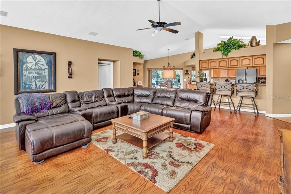 Family room with wet bar