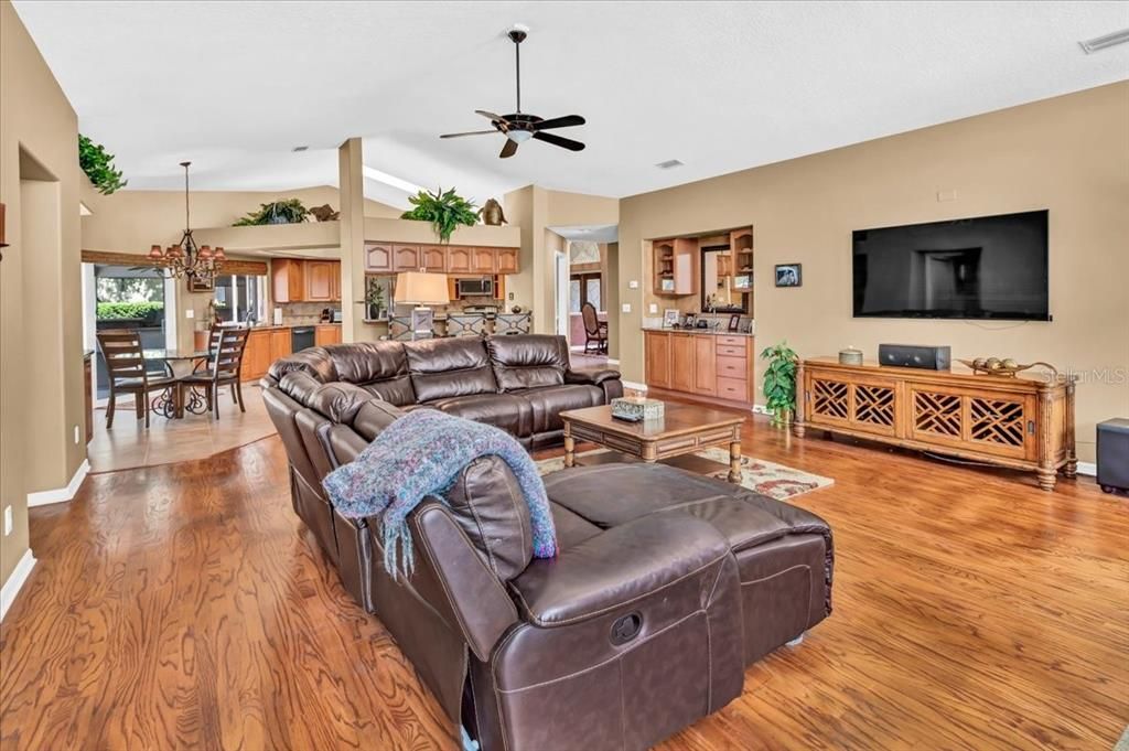 Family room adjourning kitchen.