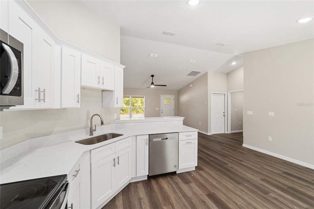 High ceiling in living area - LED lighting