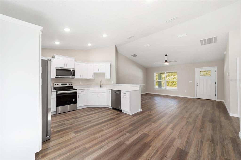 Kitchen from dining area