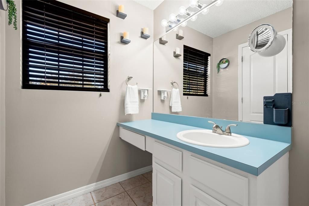 Ensuite dressing area with vanity