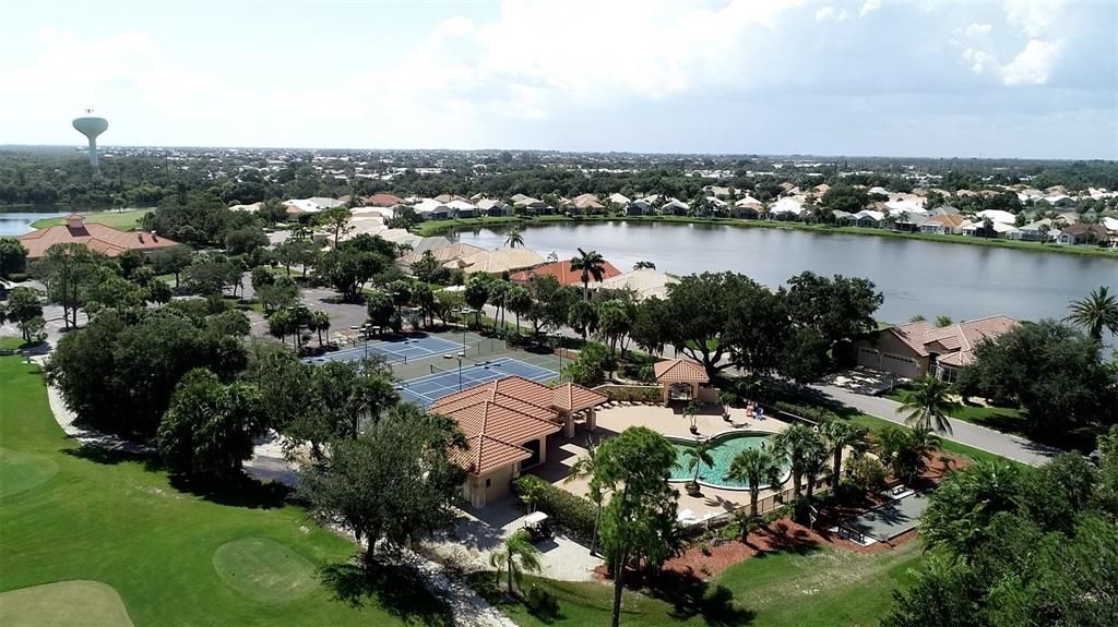 Aerial of the Seminole Lakes Country Club and one of the community lakes.