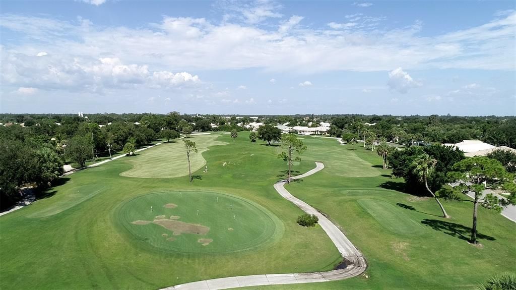 Aerial of the golf course.