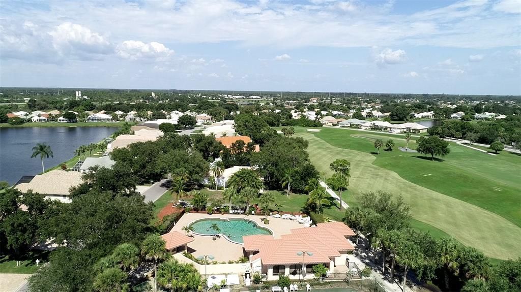 Aerial of the Seminole Lakes Country Club facilities.