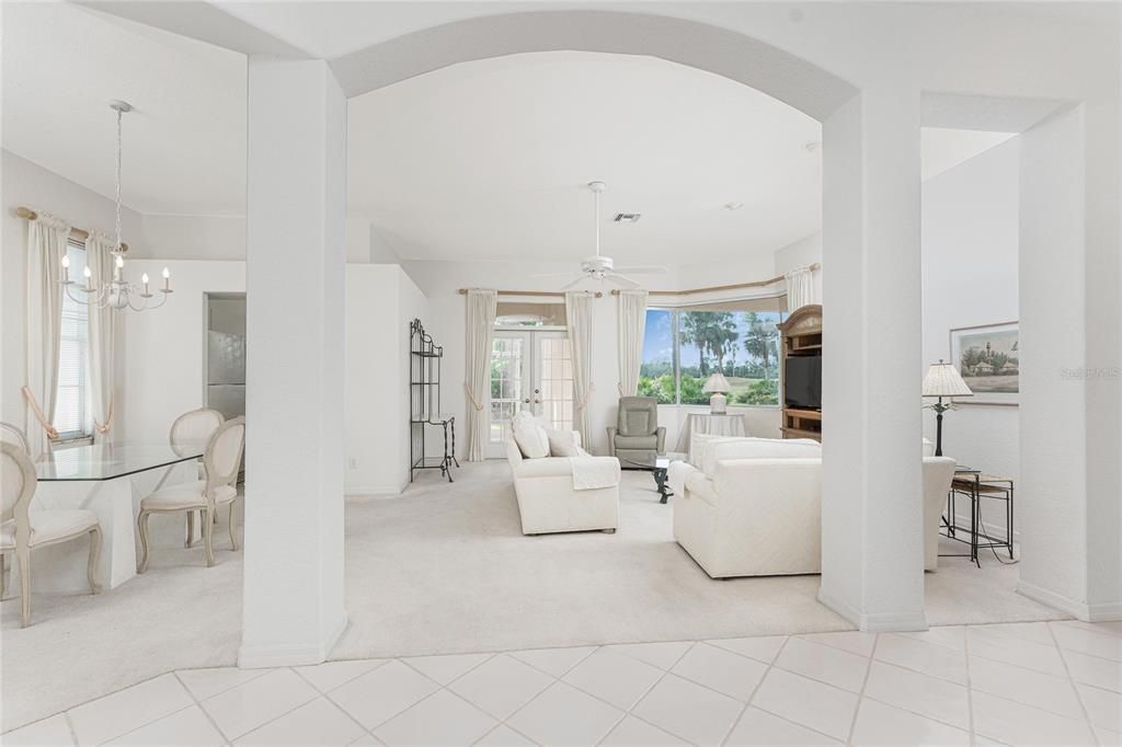 View of the dining and living rooms from the foyer.