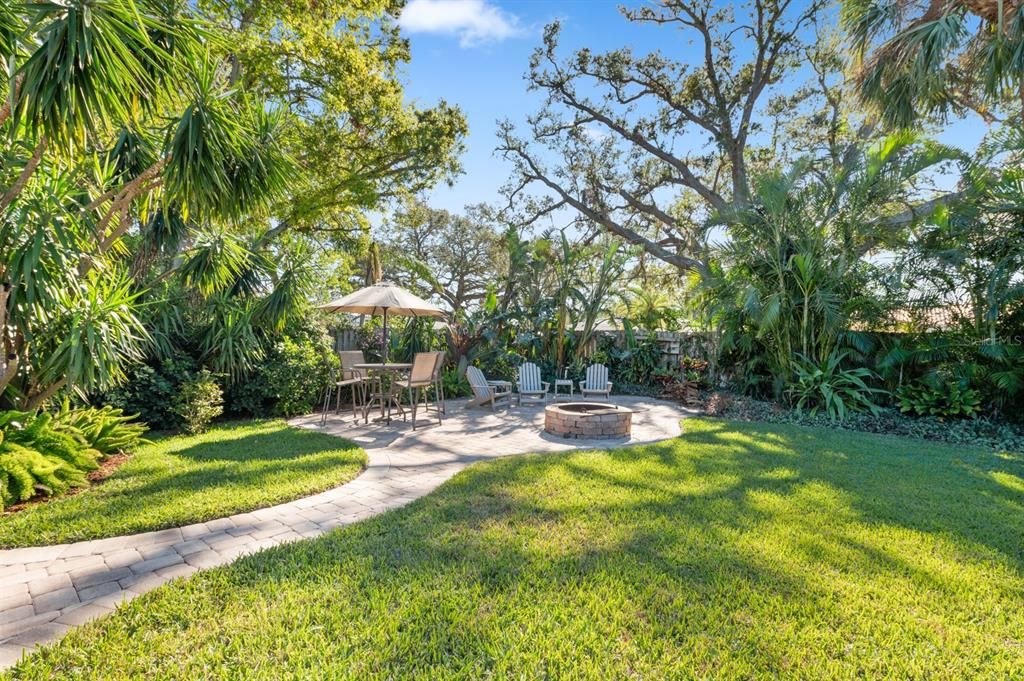 Fire pit area of back yard