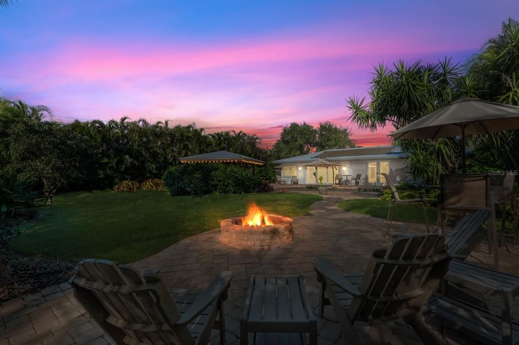 Fire pit area of back yard