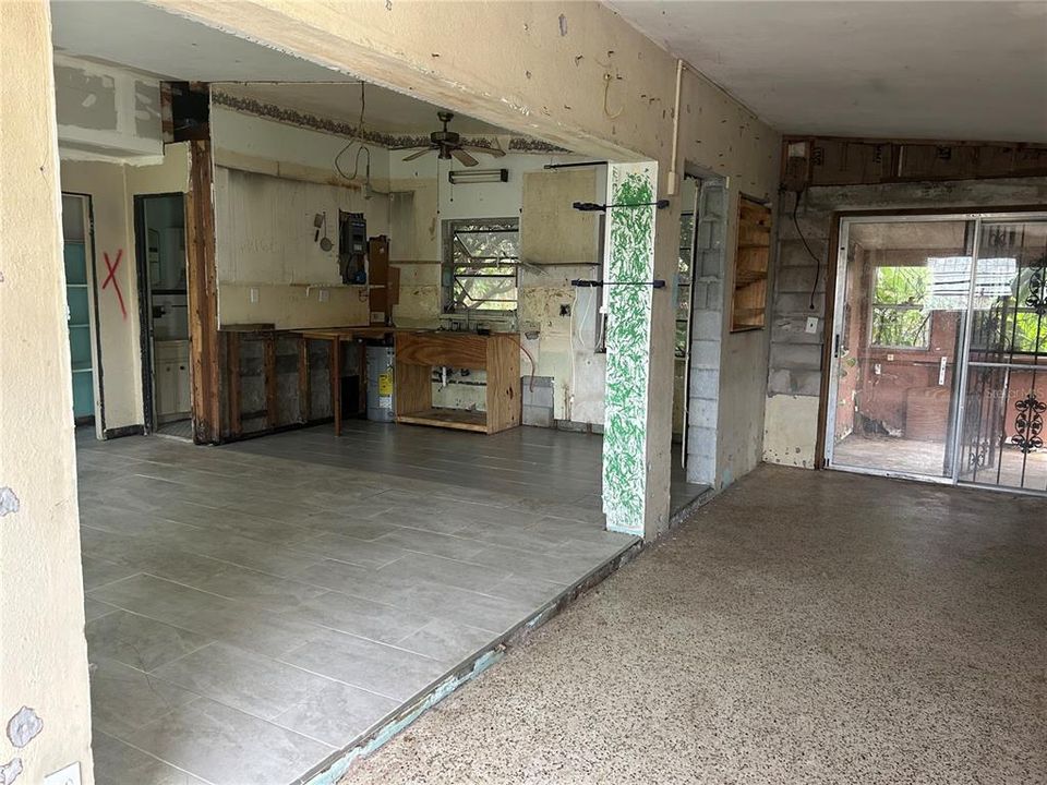 Entry way looking at kitchen