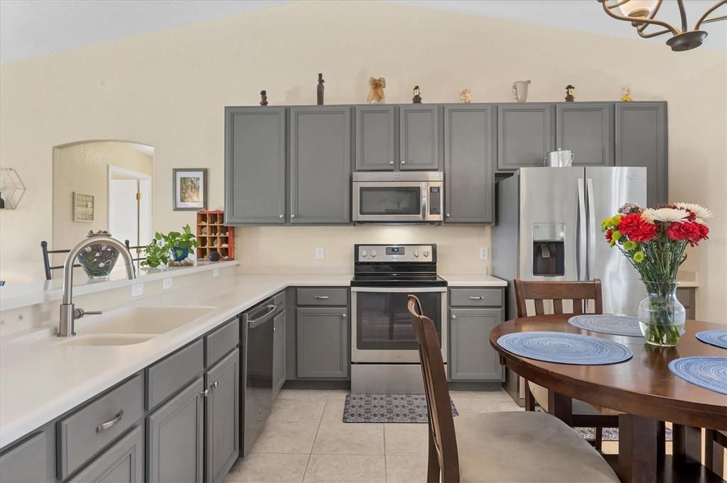 The home's heart is the kitchen, with its abundant cabinetry.