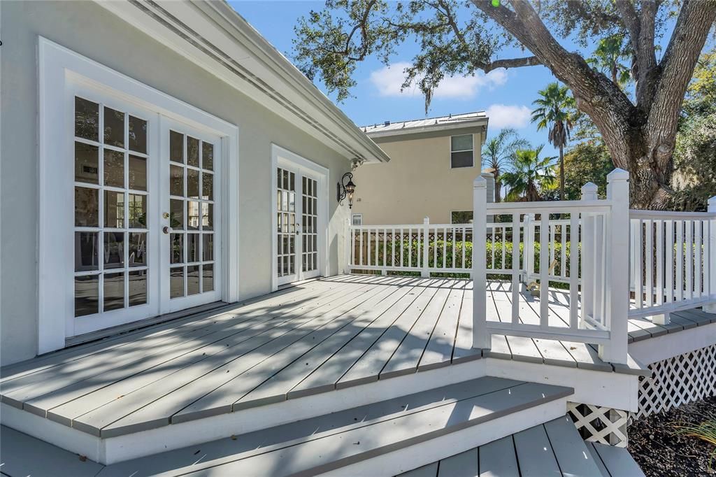 French doors into the family room.