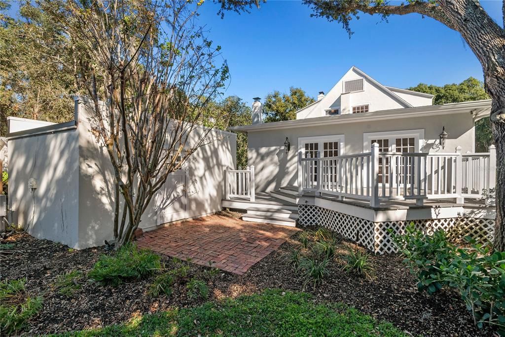 Back porch and garage.