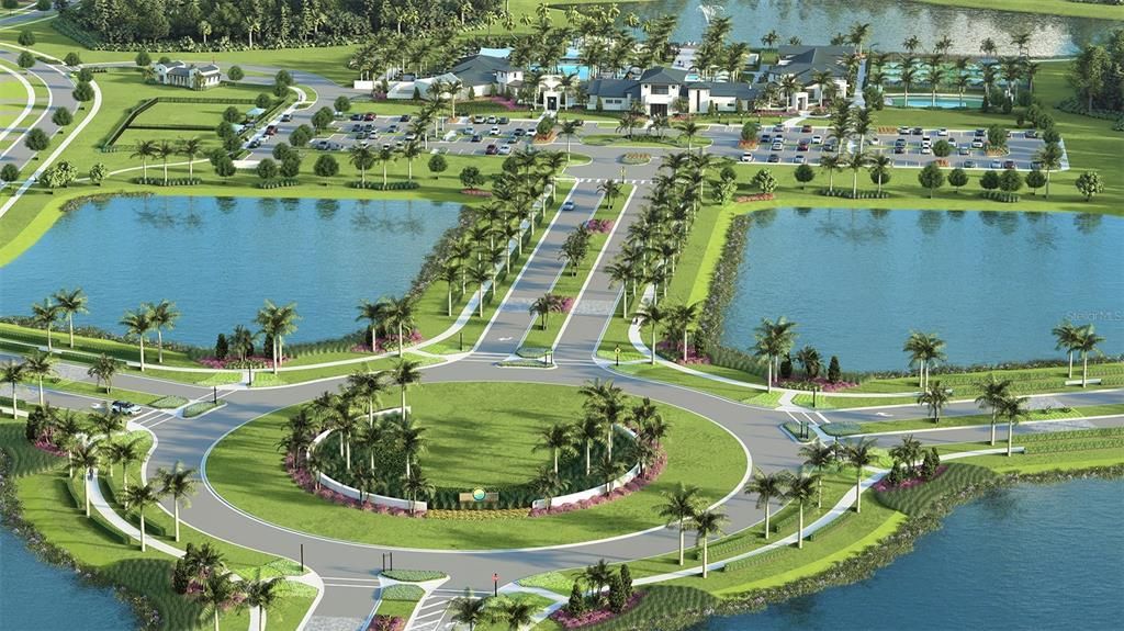 Aerial View Rendering of Roundabout