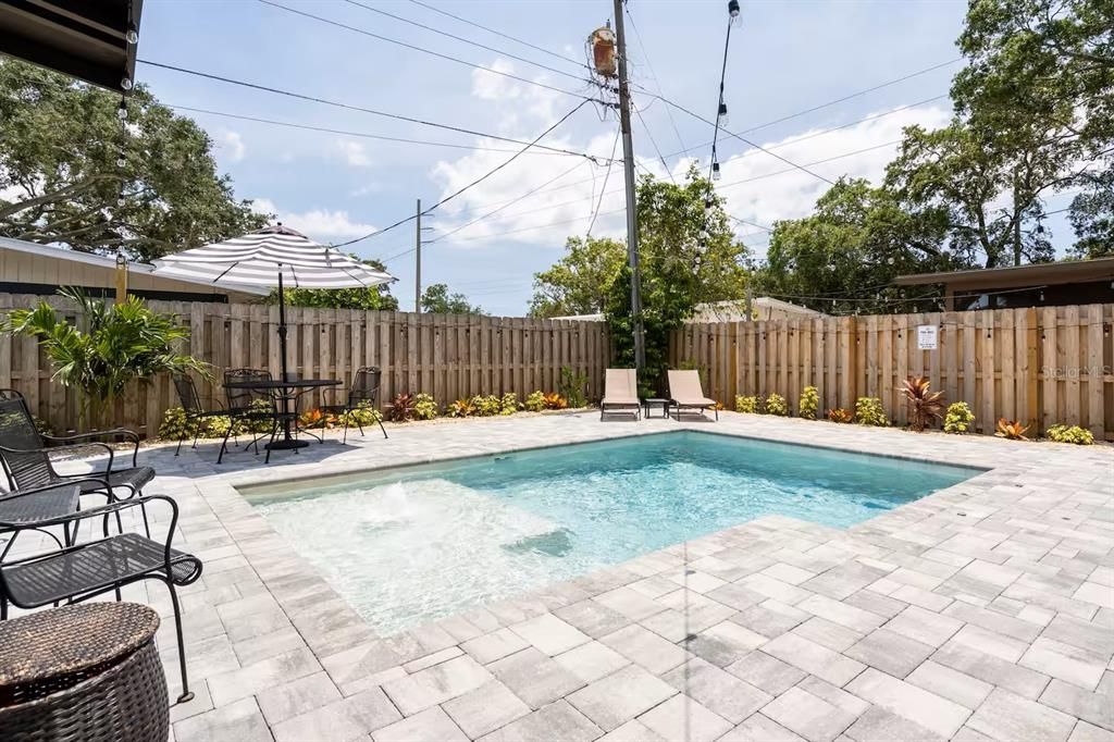 Fenced in back yard for maximum privacy