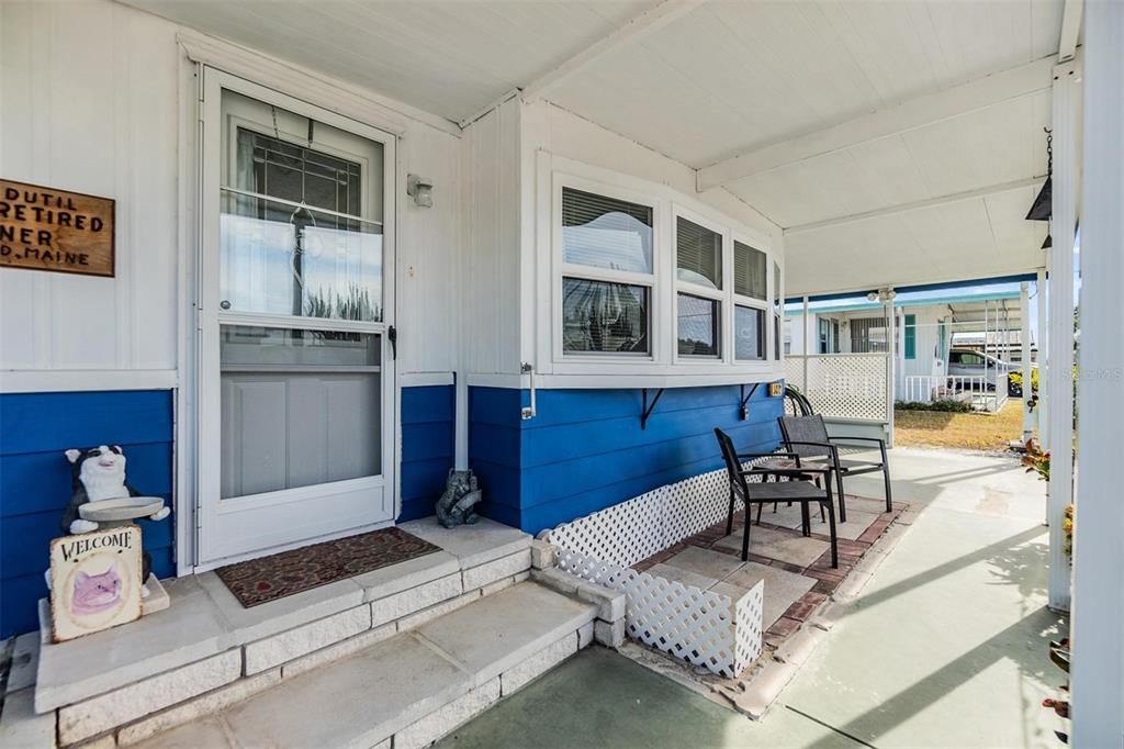 Great front patio for enjoying the sunshine.