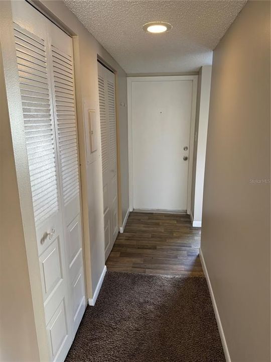 Entry with coat closet to the right