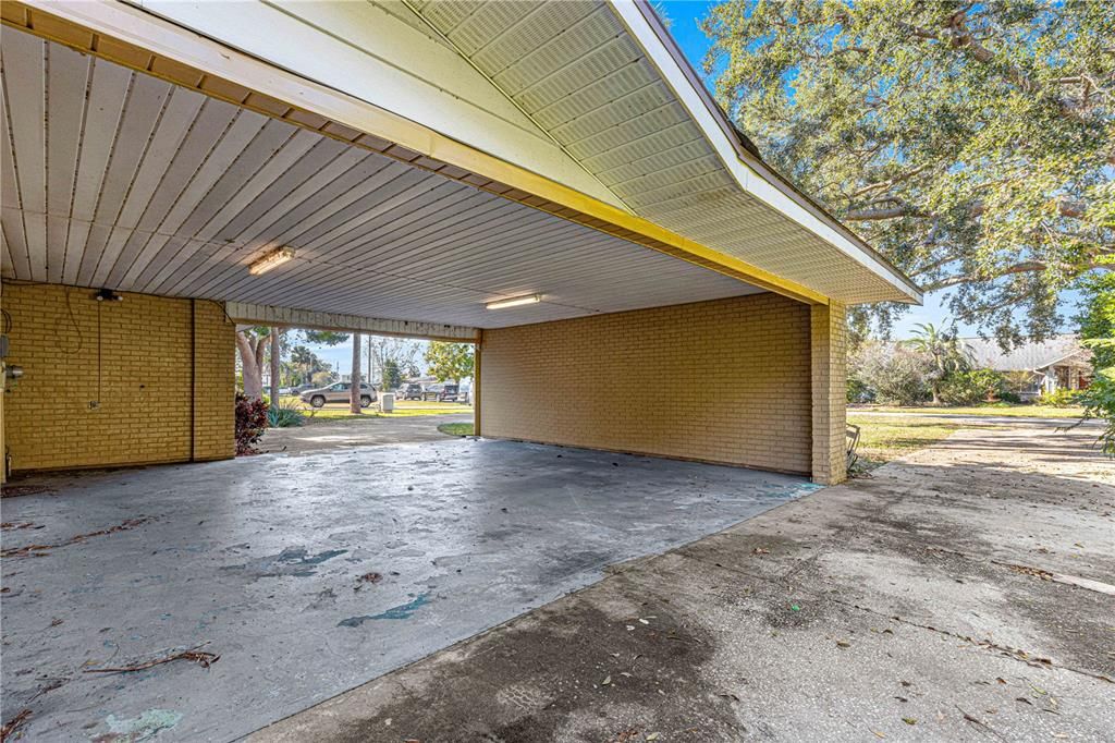 Covered, Attached Carport