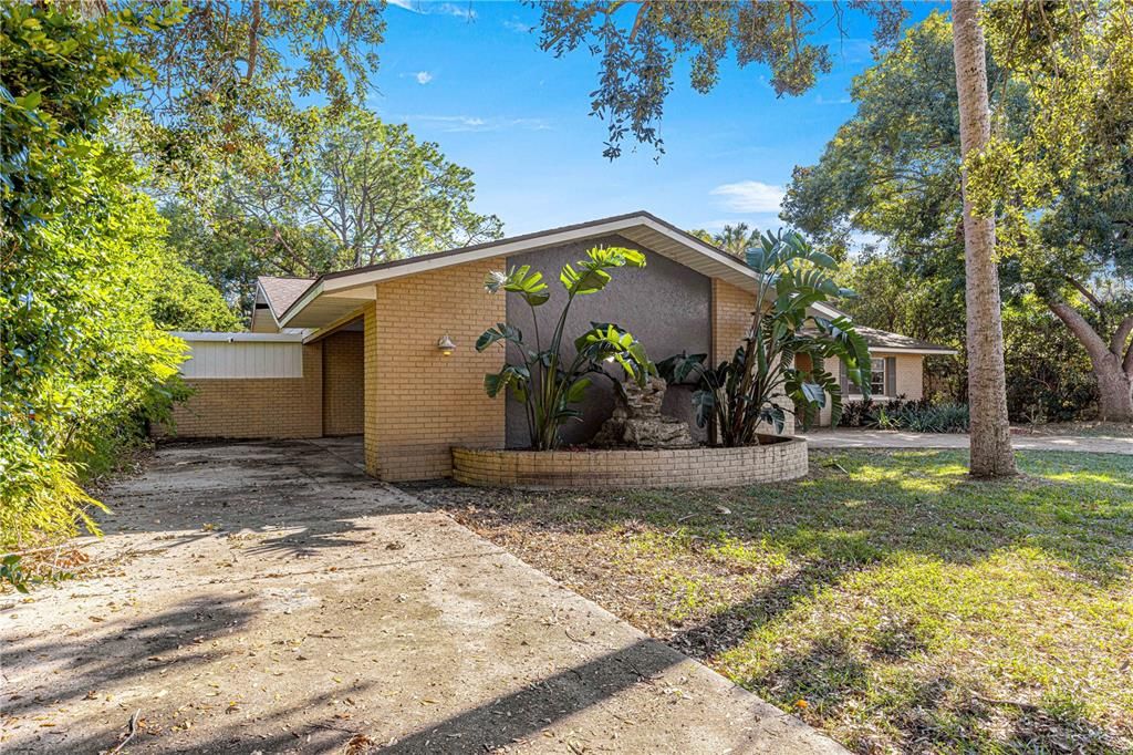 Covered, Attached Carport