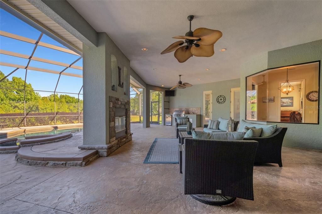 Pool patio ,wood burning fire place along with plenty of space for entertaining.