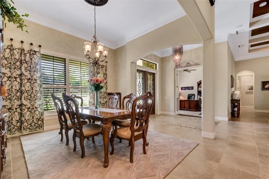 The formal dining room is very spacious and flows seamlessly into many of the homes entertaining spaces.