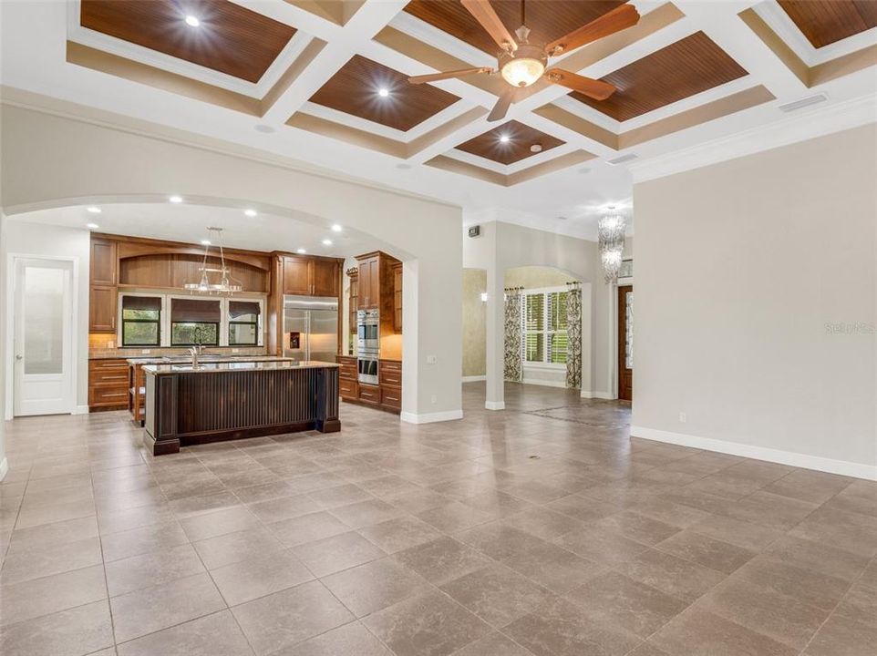 The Family/great room as it looks into the kitchen