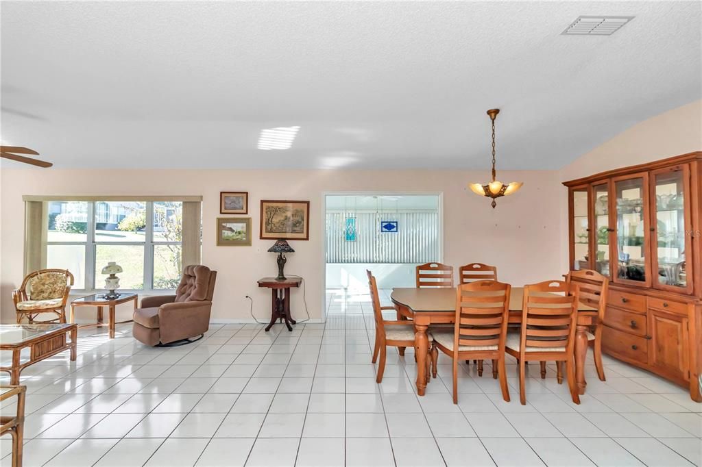 Dining room to right, living room to left.  Lots of light and windows