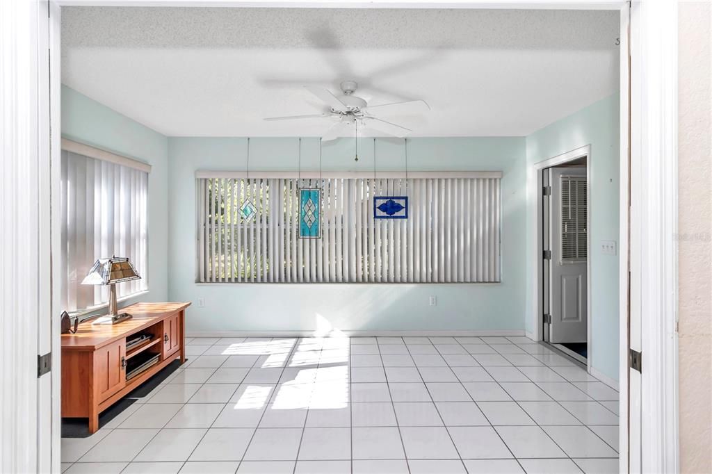 Den/Flex/Craft room view from dining room.  See door to lanai on right