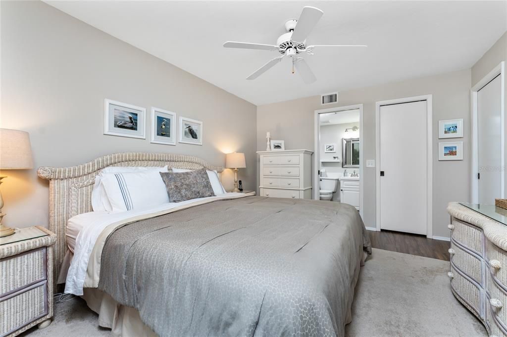 Master bedroom has an ensuite bath.