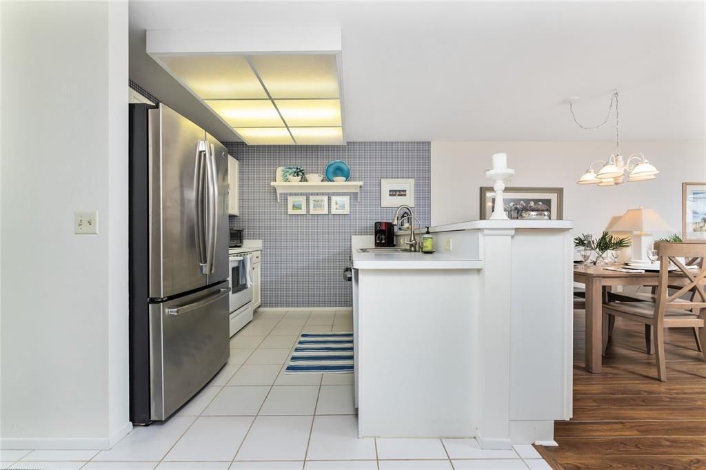 Stainless French door refrigerator is just a few years old.