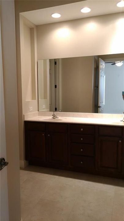 Master bathroom with double vanities