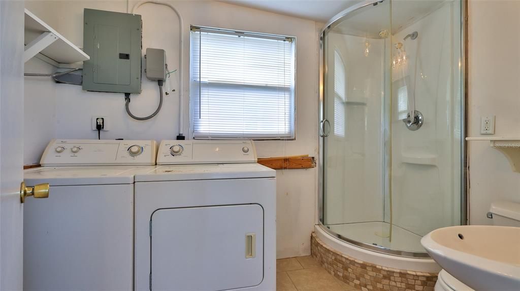 Washer and Dryer Located in Second Bathroom