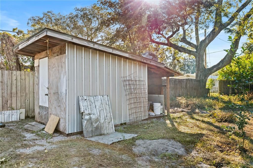 shed in backyard