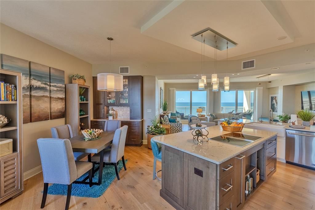 Dining area with built in buffet and storage