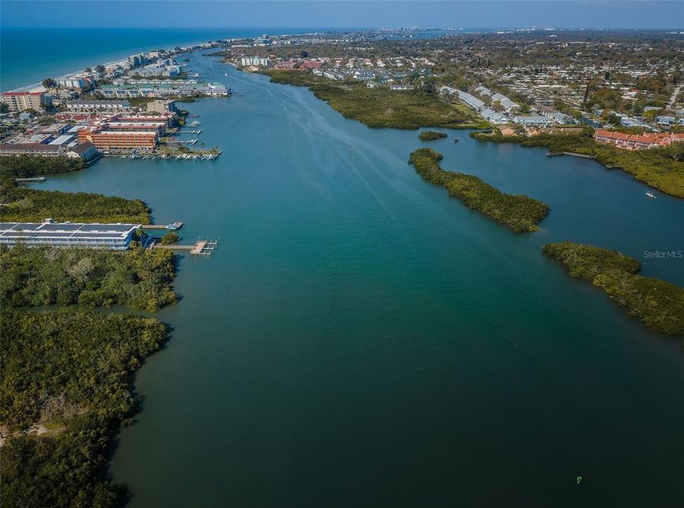 Aerial view of the Intracoastal Waterway looking north