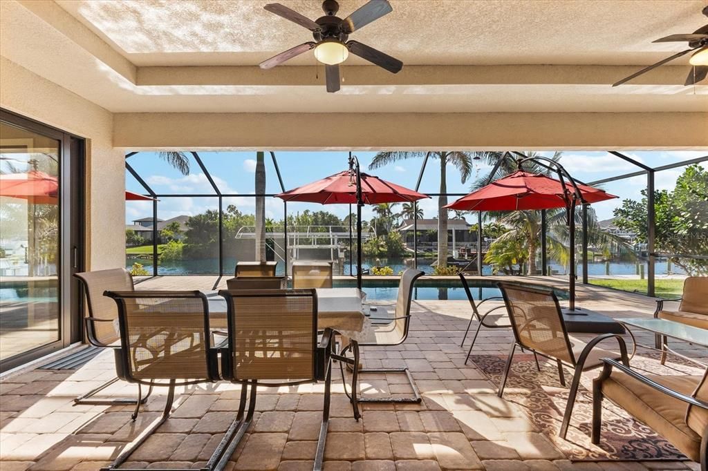 Relax with Dual Ceiling Fans on the Lanai