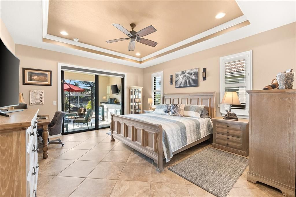 Primary Bed Room with Tray Ceilings