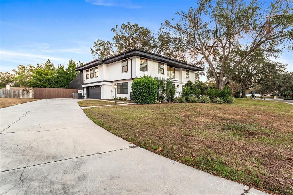 Large extended driveway