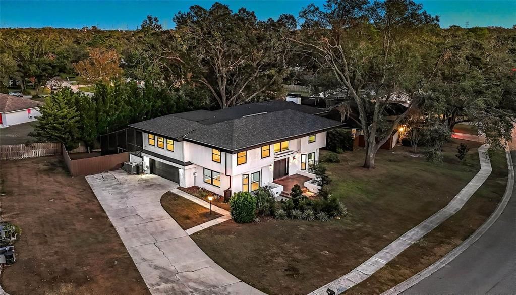 Front aerial view of home